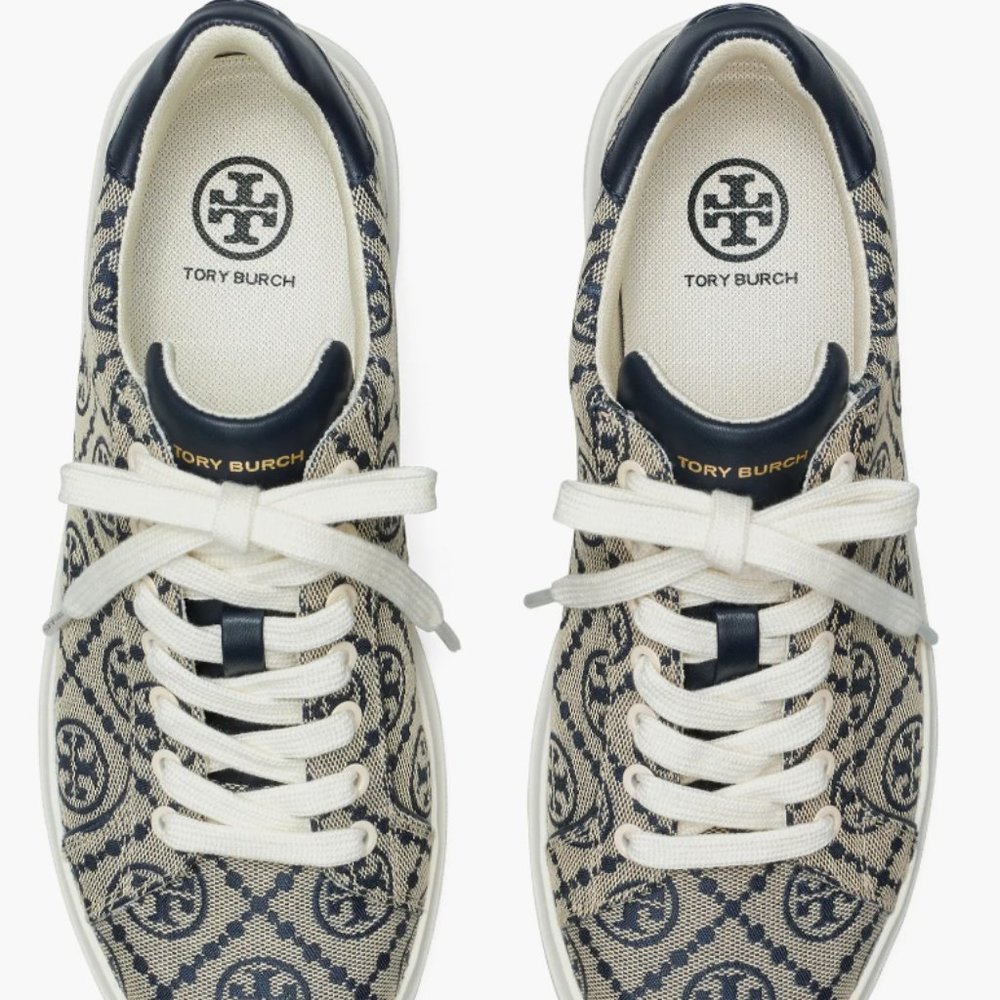 NIB Tory Burch Howell T Monogram Jacquard Sneakers - size 8